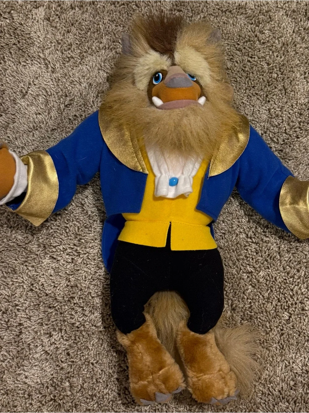 Vintage 1992 Mattel Disney Beauty & the Beast Beast Plush 14”